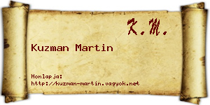 Kuzman Martin névjegykártya