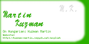 martin kuzman business card